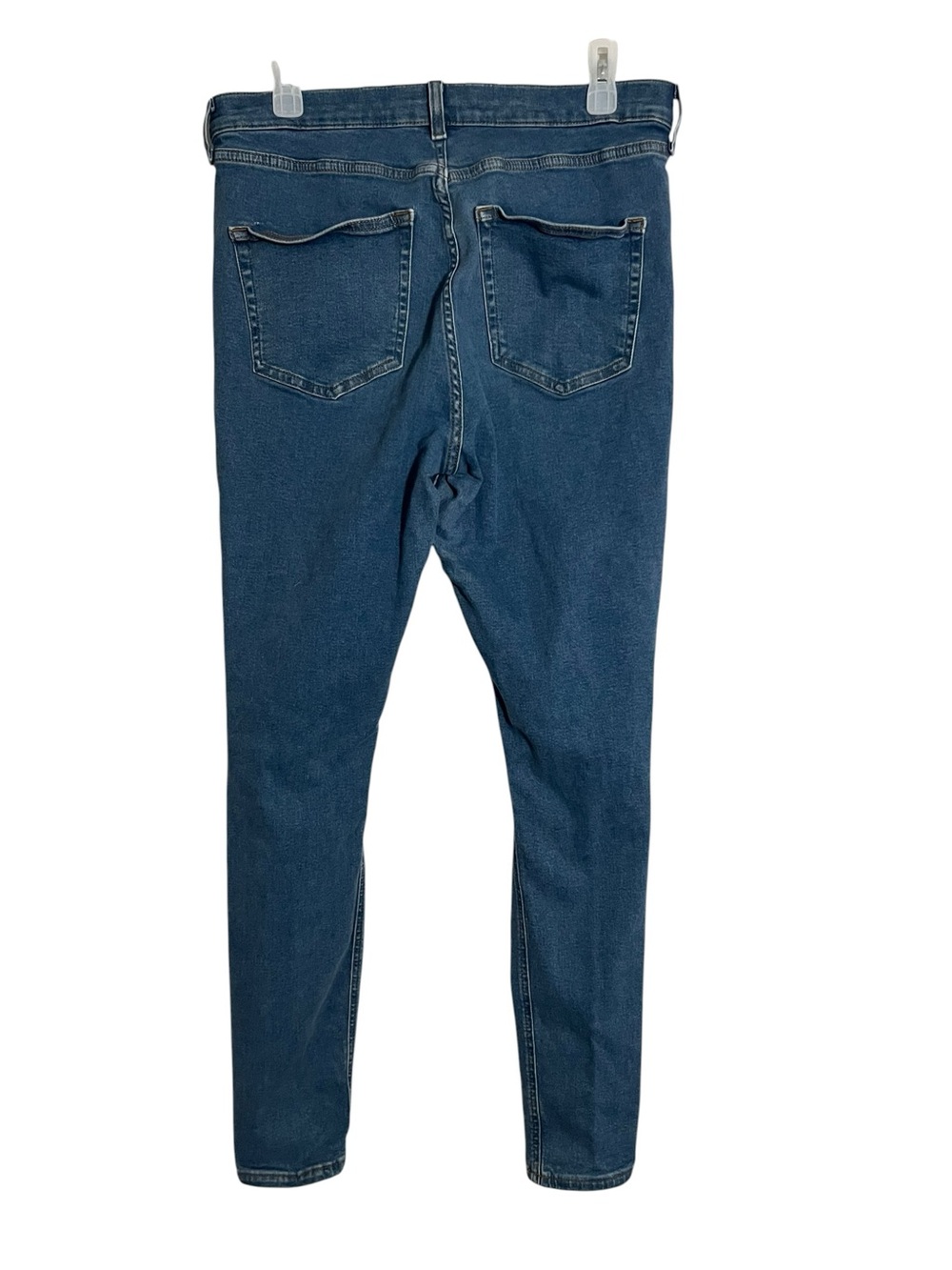 Topshop Dark Blue Ripped High-Rise Skinny Jeans - Picture 2 of 4